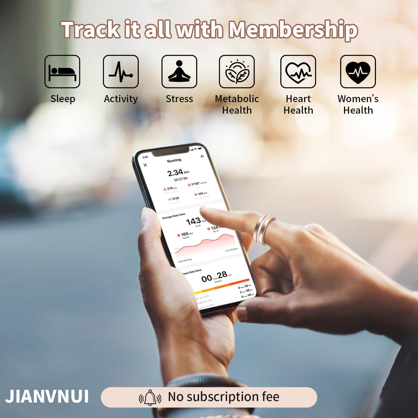 2025 New Rose Gold Diamond Smart Ring